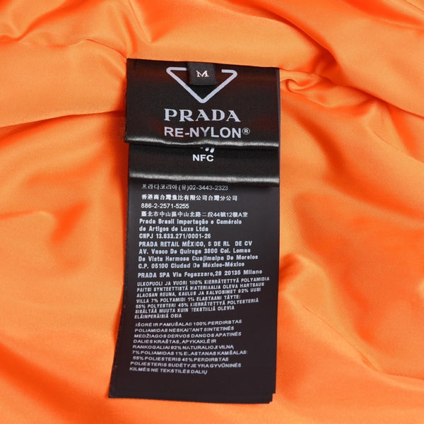 Very Good Condition PRADA Re-Nylon Triangle Logo Plate MA-1 Bomber Jacket Black Size M Used 4a004696