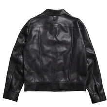 Load image into Gallery viewer, LOUIS VUITTON ルイヴィトン ブラックレザー トラッカージャケット HHL44EQXS 3rdタイプ ブラック 50サイズ シルバー金具 美品 中古 4a003314