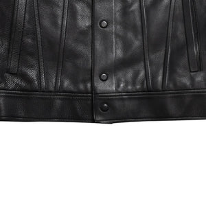 LOUIS VUITTON Black leather trucker jacket HHL44EQXS 3rd type Black 50 size Silver hardware Good condition Used 4a003314