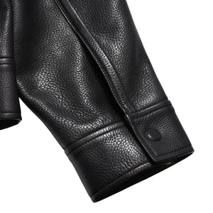 LOUIS VUITTON Black leather trucker jacket HHL44EQXS 3rd type Black 50 size Silver hardware Good condition Used 4a003314