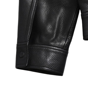 LOUIS VUITTON Black leather trucker jacket HHL44EQXS 3rd type Black 50 size Silver hardware Good condition Used 4a003314