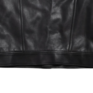 LOUIS VUITTON Black leather trucker jacket HHL44EQXS 3rd type Black 50 size Silver hardware Good condition Used 4a003314