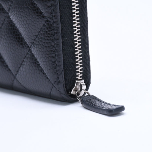 Very good condition CHANEL Coin case Coin purse Random number Coco mark Caviar skin Black Silver hardware Used 4a004718