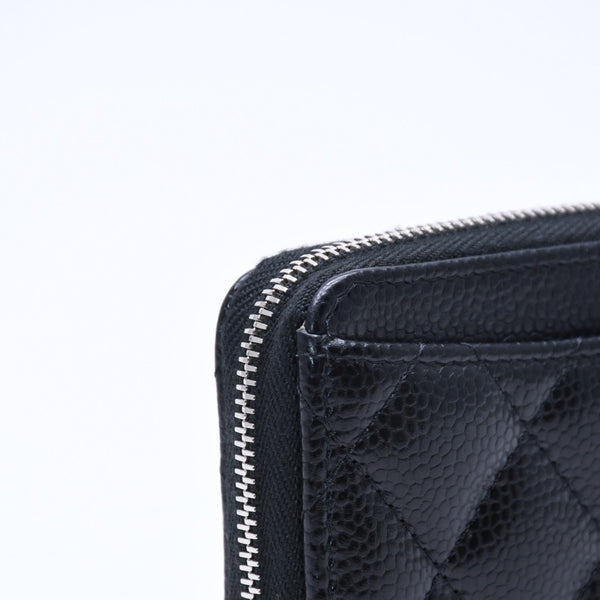 Very good condition CHANEL Coin case Coin purse Random number Coco mark Caviar skin Black Silver hardware Used 4a004718