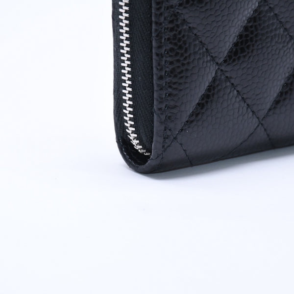 Very good condition CHANEL Coin case Coin purse Random number Coco mark Caviar skin Black Silver hardware Used 4a004718