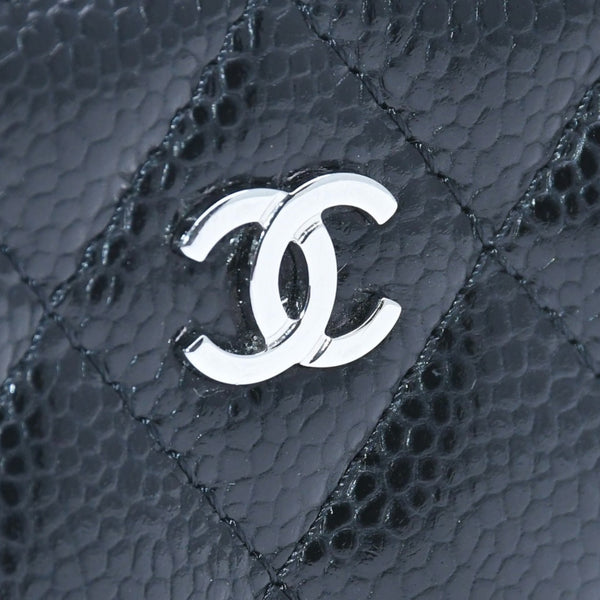 Very good condition CHANEL Coin case Coin purse Random number Coco mark Caviar skin Black Silver hardware Used 4a004718