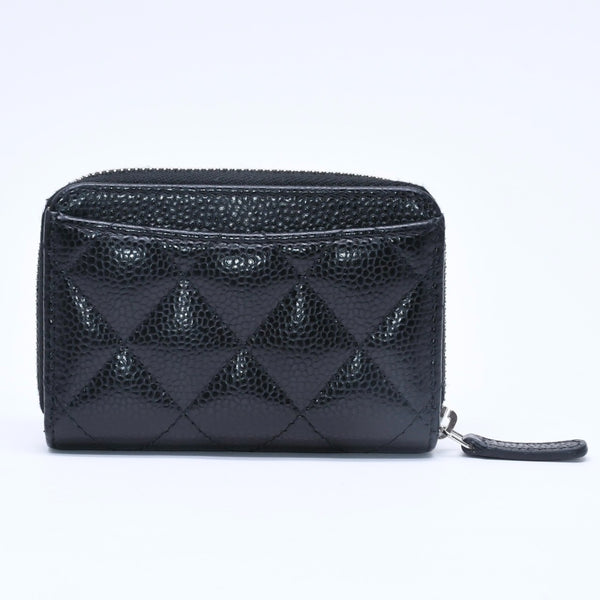 Very good condition CHANEL Coin case Coin purse Random number Coco mark Caviar skin Black Silver hardware Used 4a004718