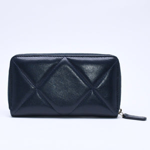極美品 CHANEL シャネル CHANEL19 コインケース 小銭入れ 29番台 ココマーク ラムスキン ネイビー ゴールド金具 中古 4a004716
