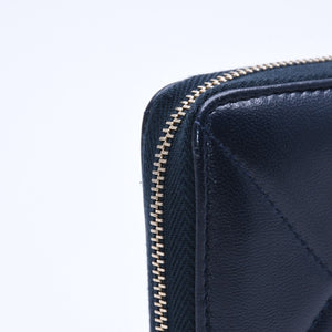 極美品 CHANEL シャネル CHANEL19 コインケース 小銭入れ 29番台 ココマーク ラムスキン ネイビー ゴールド金具 中古 4a004716