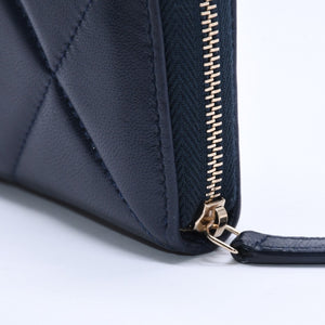 極美品 CHANEL シャネル CHANEL19 コインケース 小銭入れ 29番台 ココマーク ラムスキン ネイビー ゴールド金具 中古 4a004716
