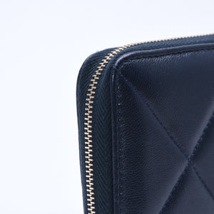 極美品 CHANEL シャネル CHANEL19 コインケース 小銭入れ 29番台 ココマーク ラムスキン ネイビー ゴールド金具 中古 4a004716