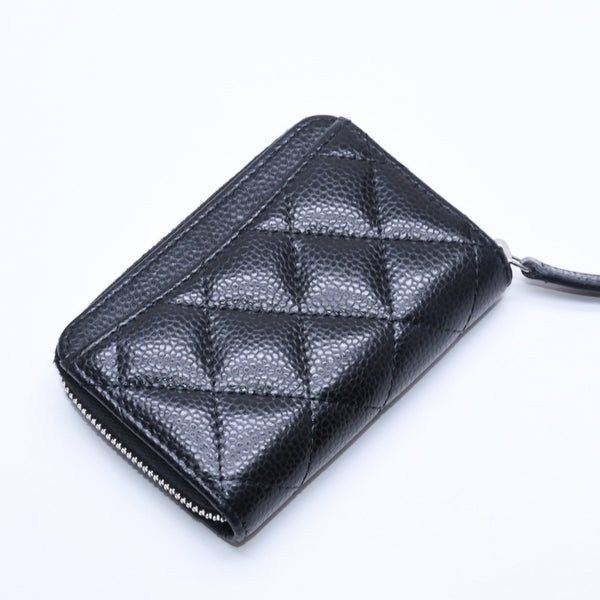 Very good condition CHANEL Coin case Coin purse Random number Coco mark Caviar skin Black Silver hardware Used 4a004718