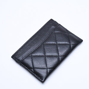 Very Good Condition CHANEL Card Case No. 26 Coco Mark Caviar Skin Black Burgundy Gold Hardware Used 4a004760