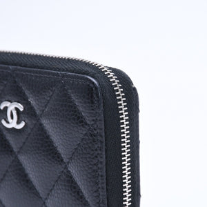 Very good condition CHANEL Coin case Coin purse Random number Coco mark Caviar skin Black Silver hardware Used 4a004718
