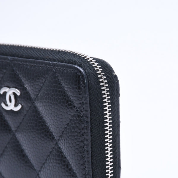 Very good condition CHANEL Coin case Coin purse Random number Coco mark Caviar skin Black Silver hardware Used 4a004718