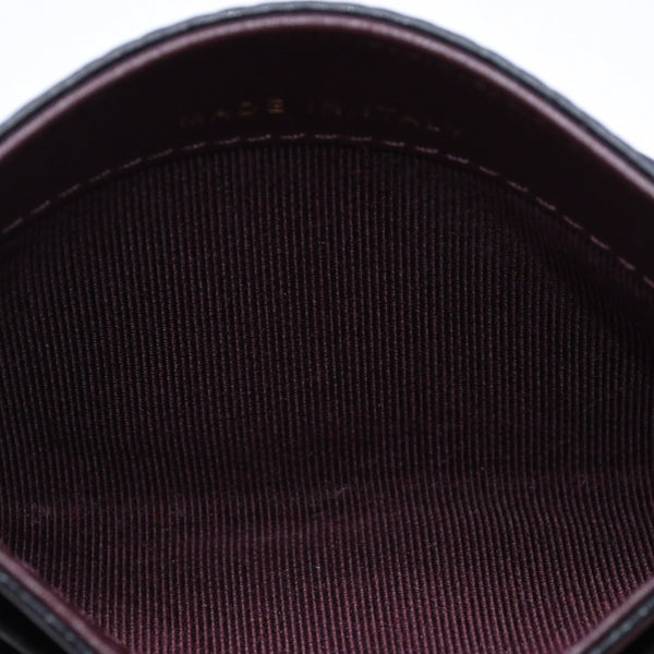 Very Good Condition CHANEL Card Case No. 26 Coco Mark Caviar Skin Black Burgundy Gold Hardware Used 4a004760