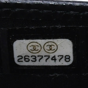 Very Good Condition CHANEL Card Case No. 26 Coco Mark Caviar Skin Black Burgundy Gold Hardware Used 4a004760