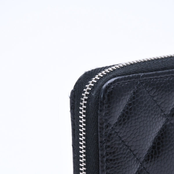 Very good condition CHANEL Coin case Coin purse Random number Coco mark Caviar skin Black Silver hardware Used 4a004718