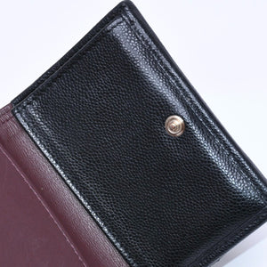 CHANEL Compact Wallet Trifold Wallet Random Number Coco Mark Caviar Skin Black Gold Hardware Good Condition Used 4a004625