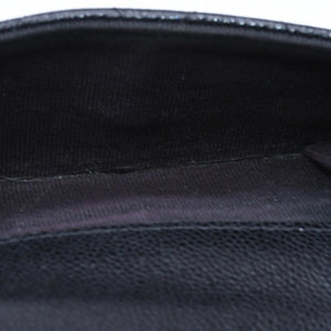 CHANEL Compact Wallet Trifold Wallet Random Number Coco Mark Caviar Skin Black Gold Hardware Good Condition Used 4a004625