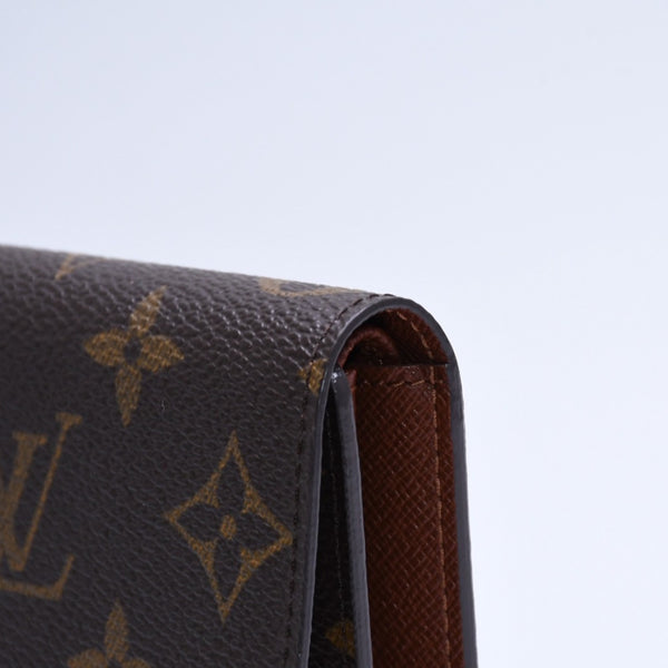 Very good condition LOUIS VUITTON Portefeuil International Trifold Wallet M61217 Monogram Gold Hardware Used 4a004691