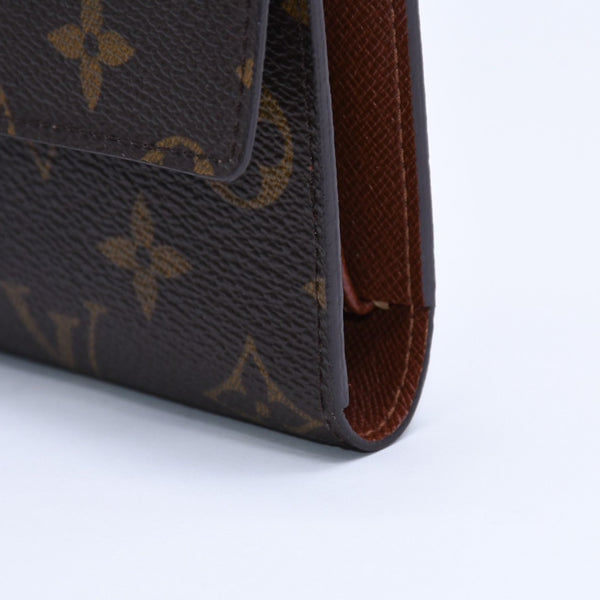 Very good condition LOUIS VUITTON Portefeuil International Trifold Wallet M61217 Monogram Gold Hardware Used 4a004691