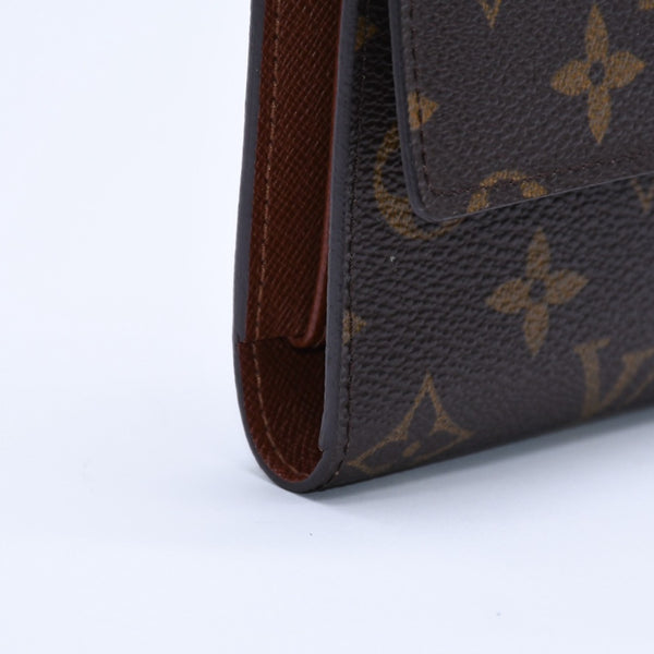 Very good condition LOUIS VUITTON Portefeuil International Trifold Wallet M61217 Monogram Gold Hardware Used 4a004691