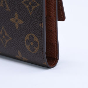 Very good condition LOUIS VUITTON Portefeuil International Trifold Wallet M61217 Monogram Gold Hardware Used 4a004691