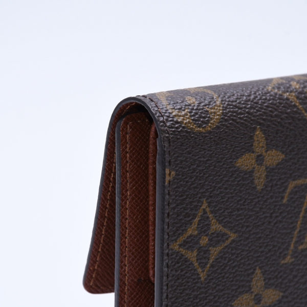Very good condition LOUIS VUITTON Portefeuil International Trifold Wallet M61217 Monogram Gold Hardware Used 4a004691