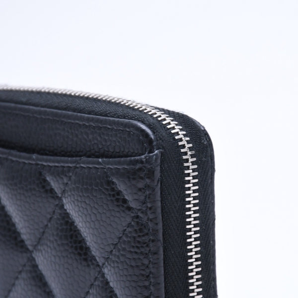 Very good condition CHANEL Coin case Coin purse Random number Coco mark Caviar skin Black Silver hardware Used 4a004718