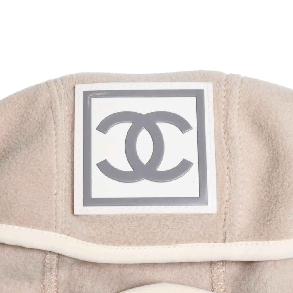 Very Good Condition CHANEL Sportsline Balaclava Ski Mask Size M Coco Mark Patch Polyester Beige Used 4a004763