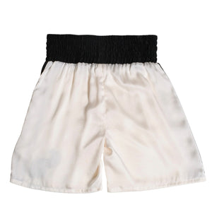 CHROME HEARTS Chrome Hearts CH Patch Silk Half Pants Boxer Shorts Half Shorts CH Leather Patch Black White Bicolor M Size Good Used 4a004642