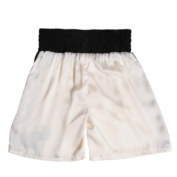 CHROME HEARTS Chrome Hearts CH Patch Silk Half Pants Boxer Shorts Half Shorts CH Leather Patch Black White Bicolor M Size Good Used 4a004642