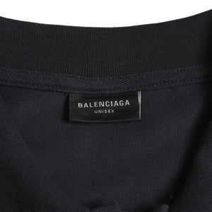Very Good Condition BALENCIAGA Balenciaga Laurel Classic Polo Shirt Laurel BB Logo Black Drop Shoulder Red Embroidery L Size Used 4a004533