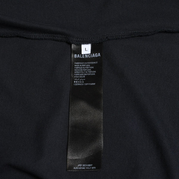 Very Good Condition BALENCIAGA Balenciaga Laurel Classic Polo Shirt Laurel BB Logo Black Drop Shoulder Red Embroidery L Size Used 4a004533