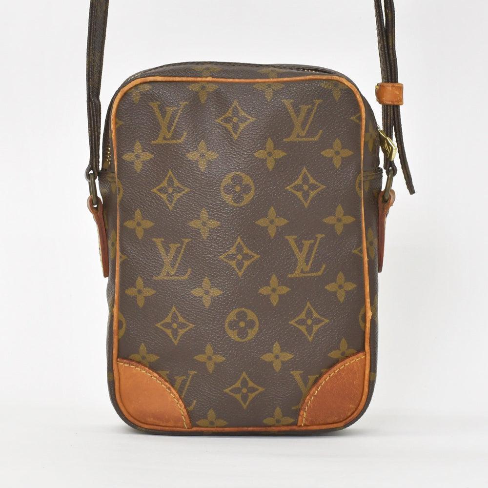 LOUIS VUITTON ルイヴィトン ショルダーバッグ ダヌーブ モノグラム ヌメ革 PVC ブラウン M45266 美品 中古 4a0047214