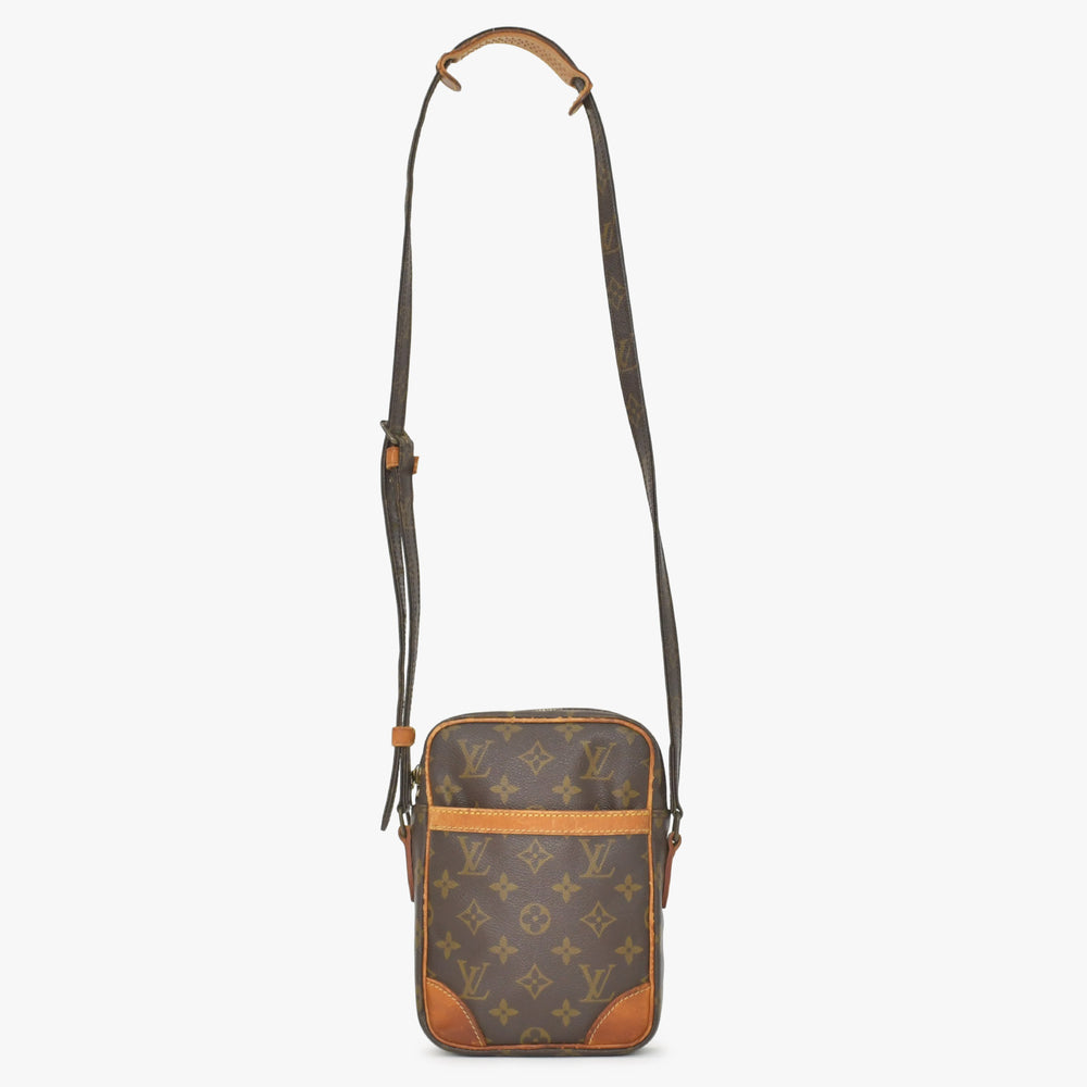 LOUIS VUITTON ルイヴィトン ショルダーバッグ ダヌーブ モノグラム ヌメ革 PVC ブラウン M45266 美品 中古 4a0047214