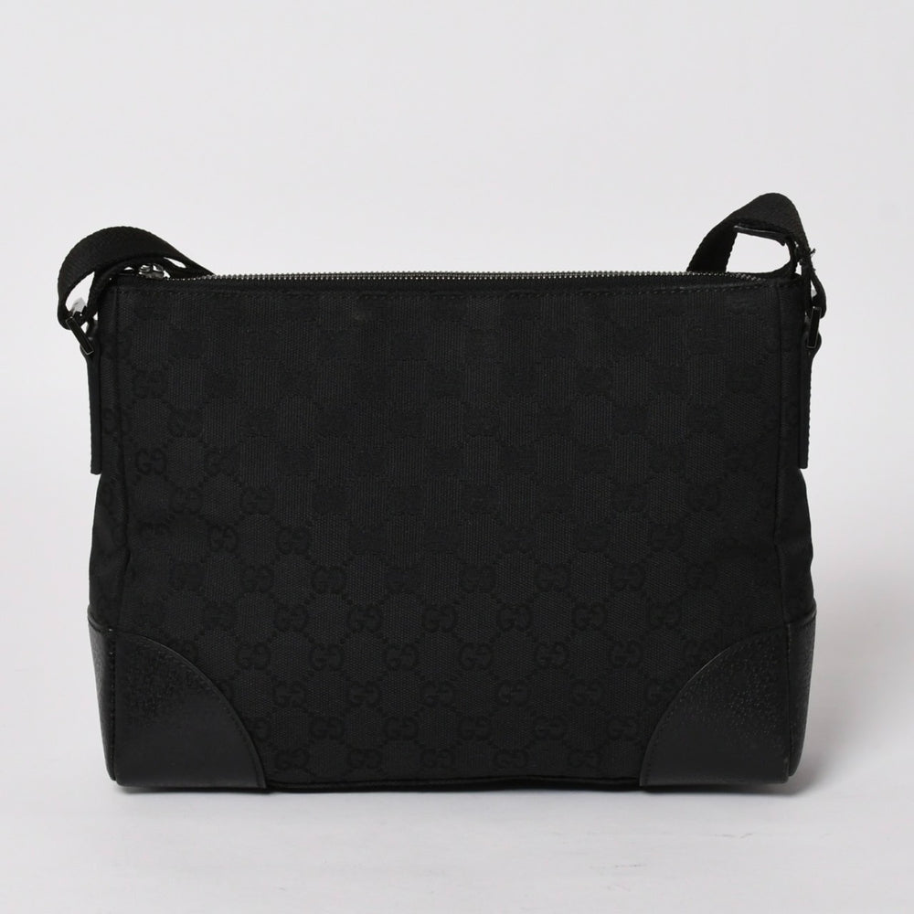 GUCCI グッチ ショルダーバッグ 114273 001998 GGキャンバス レザー ブラック ブラックメタル金具 良品 中古 4a004723