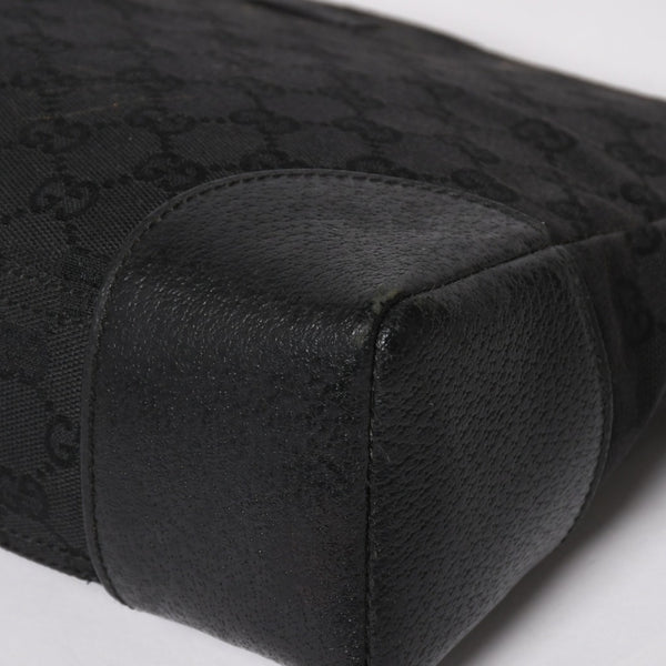 GUCCI グッチ ショルダーバッグ 114273 001998 GGキャンバス レザー ブラック ブラックメタル金具 良品 中古 4a004723