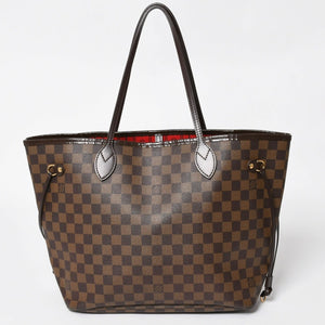新品同様 LOUIS VUITTON ルイヴィトン ダミエ ネヴァーフルMM トートバッグ N51105 PVC レザー ブラウン VI1039 ゴールド金具 中古 4a004591