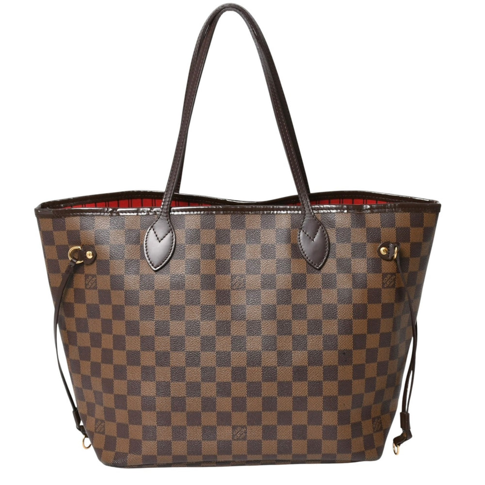 新品同様 LOUIS VUITTON ルイヴィトン ダミエ ネヴァーフルMM トートバッグ N51105 PVC レザー ブラウン VI1039 ゴールド金具 中古 4a004591