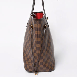新品同様 LOUIS VUITTON ルイヴィトン ダミエ ネヴァーフルMM トートバッグ N51105 PVC レザー ブラウン VI1039 ゴールド金具 中古 4a004591