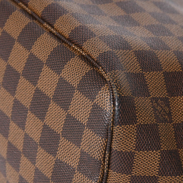 新品同様 LOUIS VUITTON ルイヴィトン ダミエ ネヴァーフルMM トートバッグ N51105 PVC レザー ブラウン VI1039 ゴールド金具 中古 4a004591