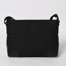 画像をギャラリービューアに読み込む, GUCCI グッチ ショルダーバッグ 114273 001998 GGキャンバス レザー ブラック ブラックメタル金具 良品 中古 4a004723