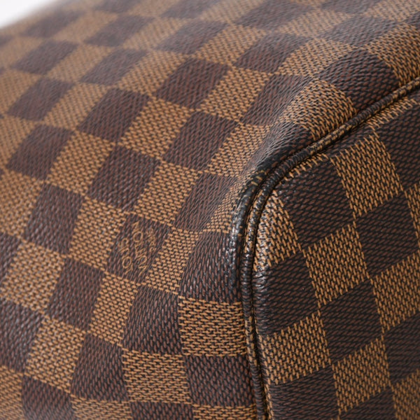 新品同様 LOUIS VUITTON ルイヴィトン ダミエ ネヴァーフルMM トートバッグ N51105 PVC レザー ブラウン VI1039 ゴールド金具 中古 4a004591