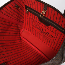 画像をギャラリービューアに読み込む, 新品同様 LOUIS VUITTON ルイヴィトン ダミエ ネヴァーフルMM トートバッグ N51105 PVC レザー ブラウン VI1039 ゴールド金具 中古 4a004591
