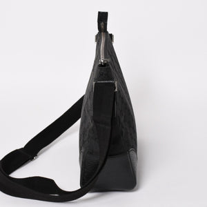 GUCCI グッチ ショルダーバッグ 114273 001998 GGキャンバス レザー ブラック ブラックメタル金具 良品 中古 4a004723