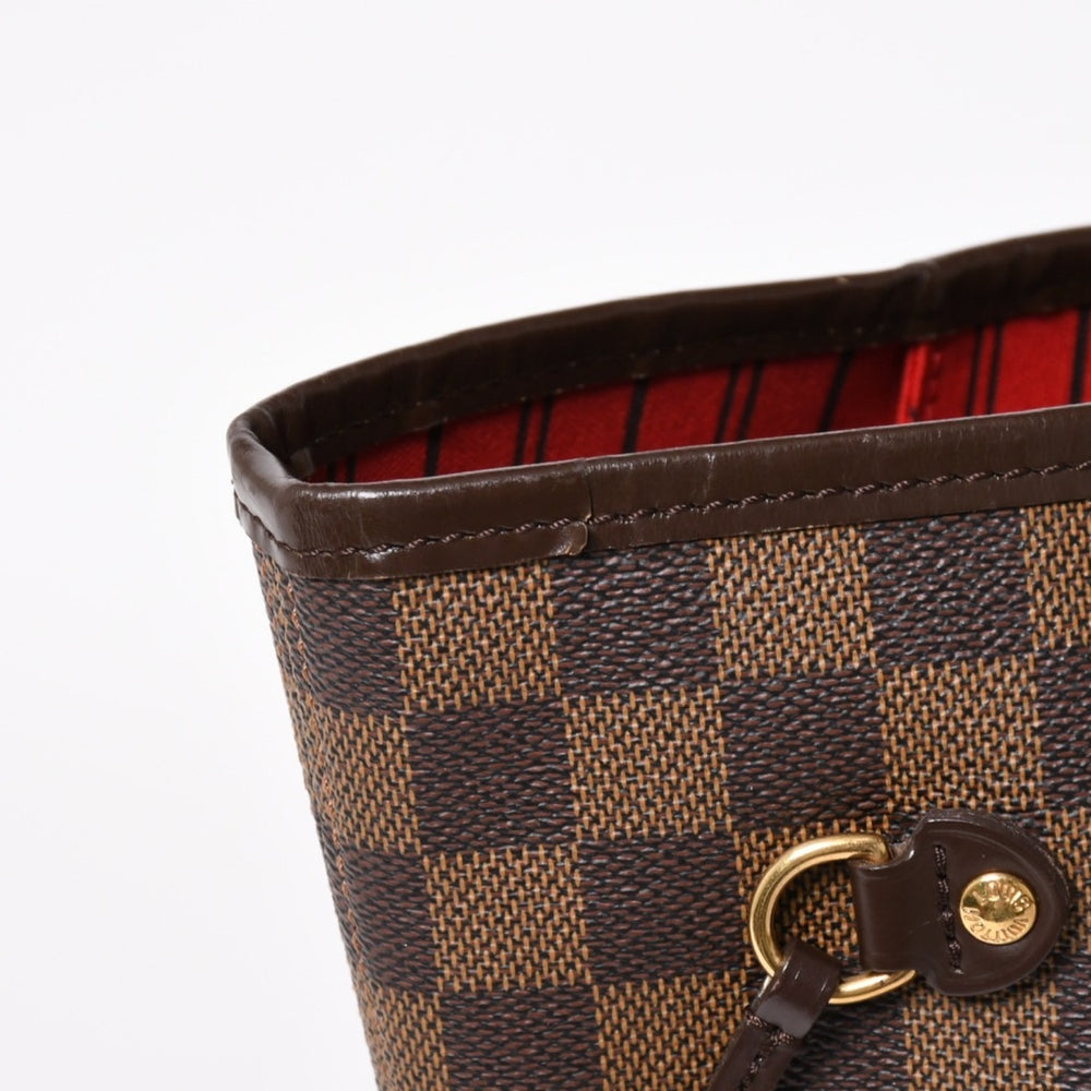 新品同様 LOUIS VUITTON ルイヴィトン ダミエ ネヴァーフルMM トートバッグ N51105 PVC レザー ブラウン VI1039 ゴールド金具 中古 4a004591