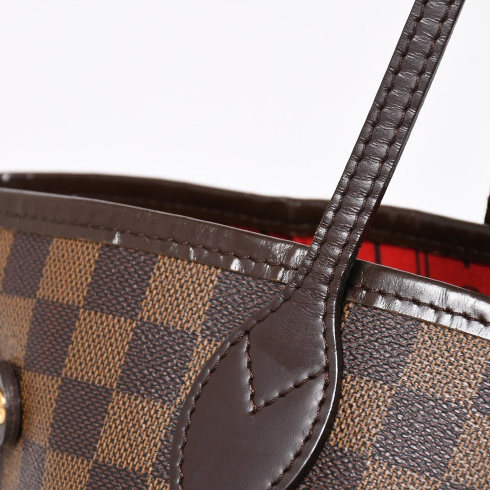 新品同様 LOUIS VUITTON ルイヴィトン ダミエ ネヴァーフルMM トートバッグ N51105 PVC レザー ブラウン VI1039 ゴールド金具 中古 4a004591