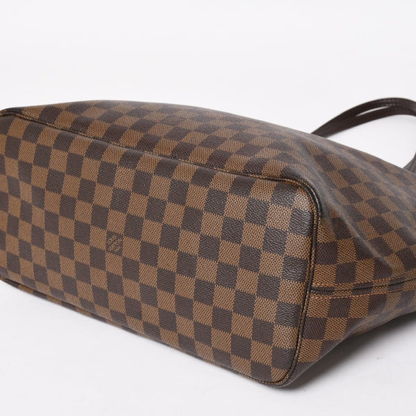 新品同様 LOUIS VUITTON ルイヴィトン ダミエ ネヴァーフルMM トートバッグ N51105 PVC レザー ブラウン VI1039 ゴールド金具 中古 4a004591